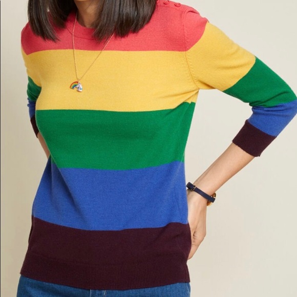 Modcloth Multicolored stripes Pullover Sweater - Picture 8 of 9